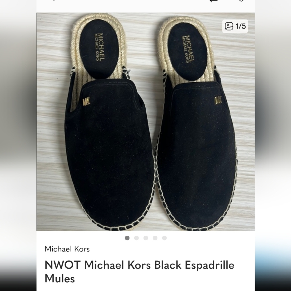 Michael Kors Black Espadrille Slides - Picture 2 of 7
